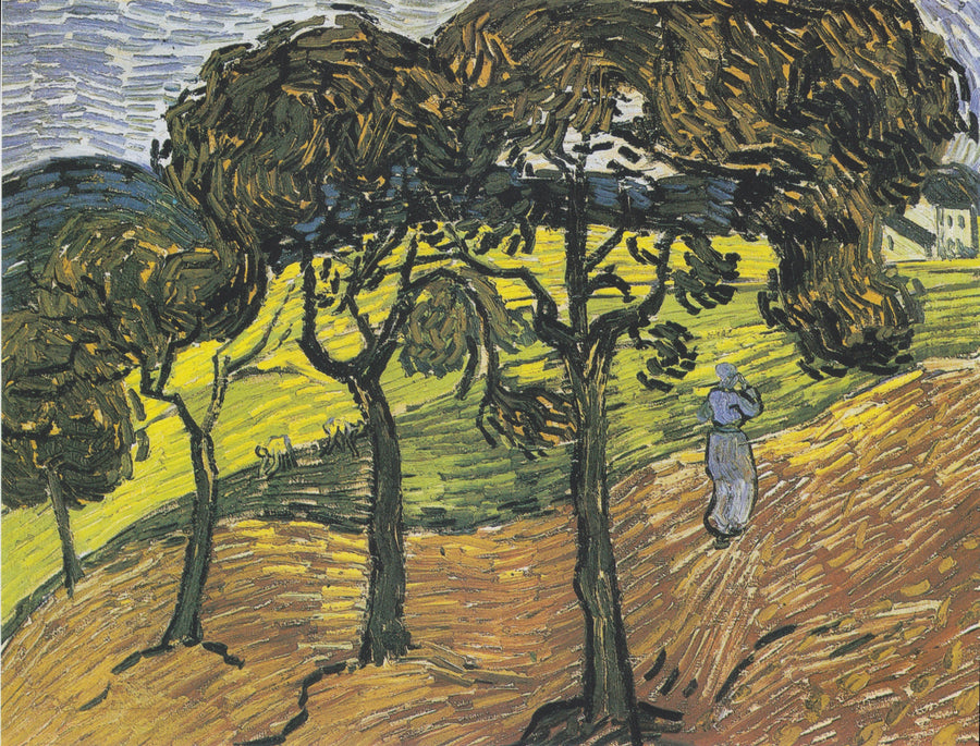 Paisaje con árboles y personajes - Vincent van Gogh