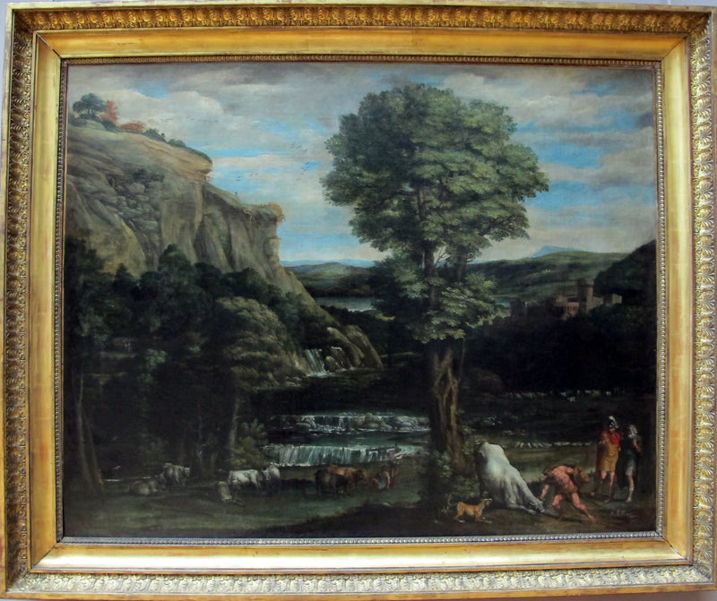 Paisaje con Hércules luchando contra Acheloüs convertido en toro - Domenichino