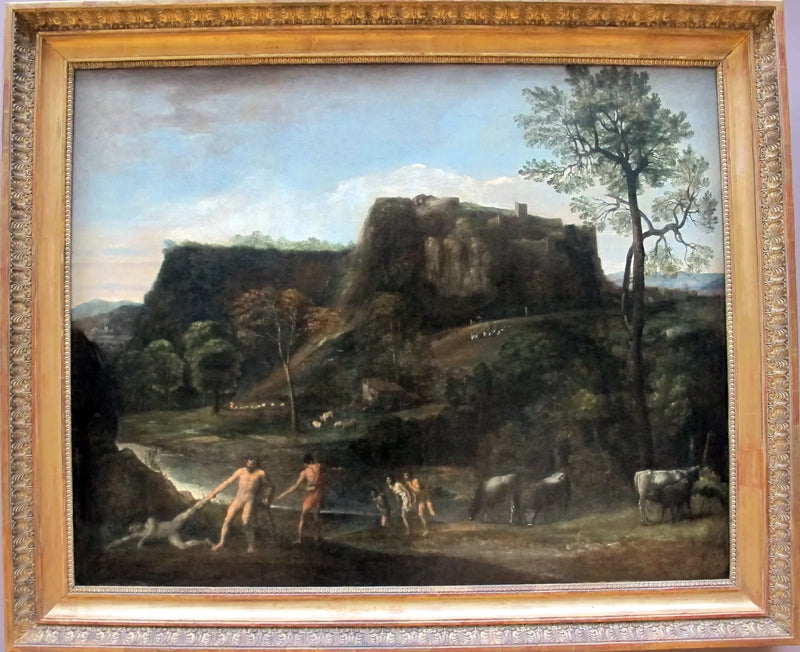 Paisaje con Hércules sacando a Caco de su cueva - Domenichino