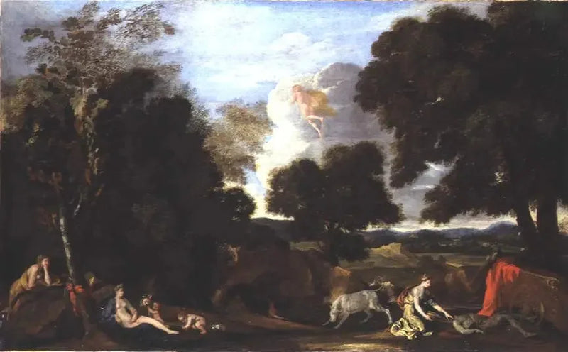 Paisaje con Juno y Argus - Nicolas Poussin