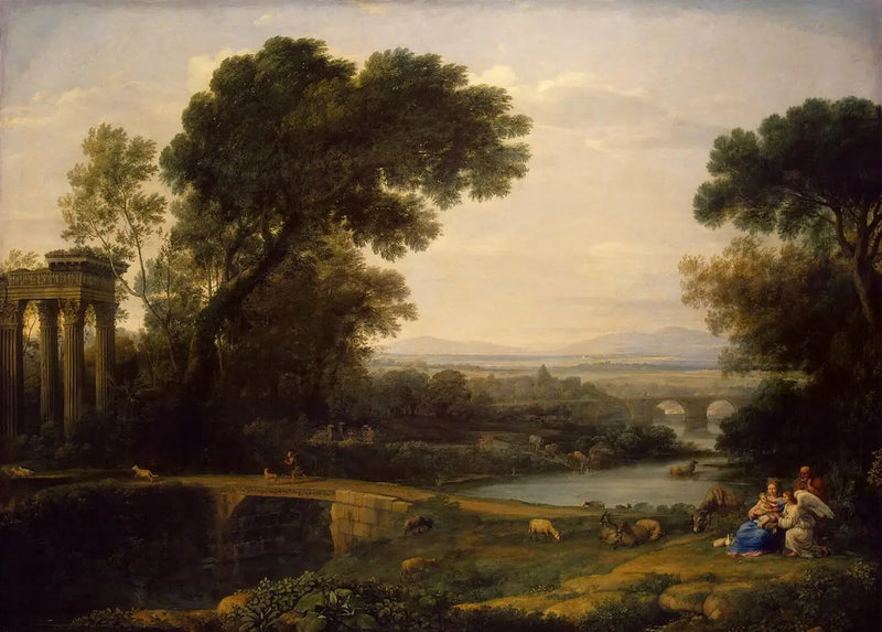 Paisaje con el descanso durante la huida a Egipto - Claude Lorrain