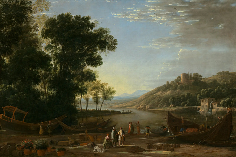 Paisaje con comerciantes - Claude Lorrain