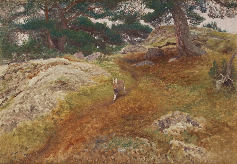 Paisaje con liebre - Bruno Liljefors