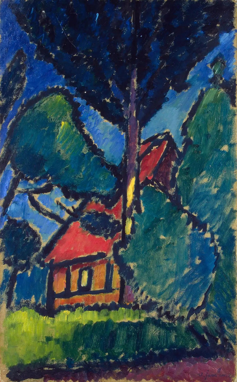 Paisaje con casa roja - Alexej von Jawlensky