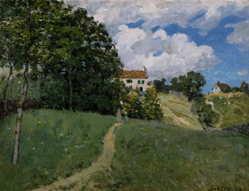 Paisaje con casas - Alfred Sisley