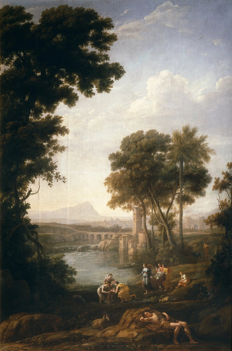 Paisaje con Moisés salvado de las aguas del Nilo - Claude Lorrain