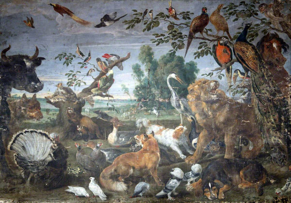Paysage avec oiseaux et animaux - Frans Snyders image 1 copie peinte à la main à l’huile