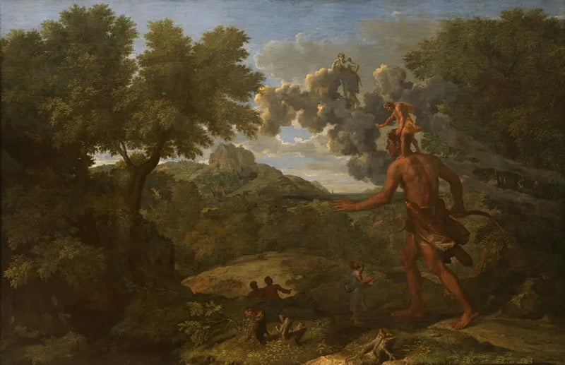 Paisaje con Orión ciego buscando el sol - Nicolas Poussin
