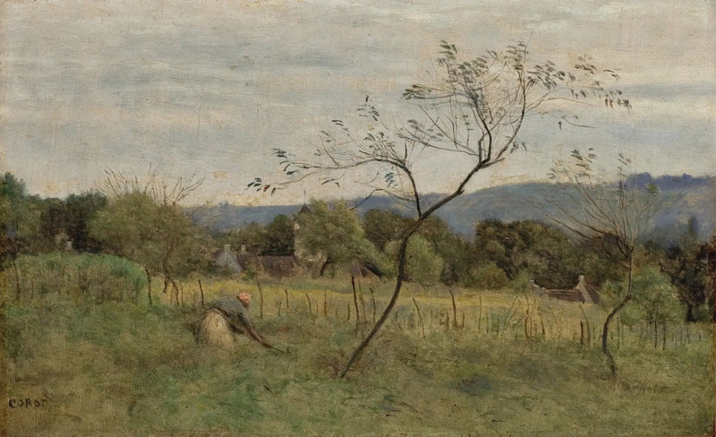 Paisaje con campesina - Jean-Baptiste Camille Corot