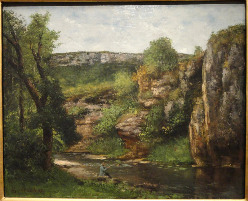 Paisaje con pescador - Gustave Courbet