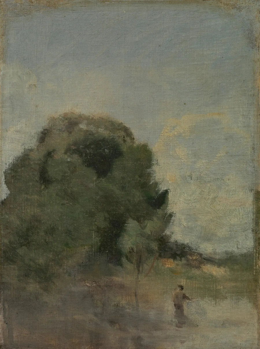 Paisaje con pescador - Jean-Baptiste Camille Corot