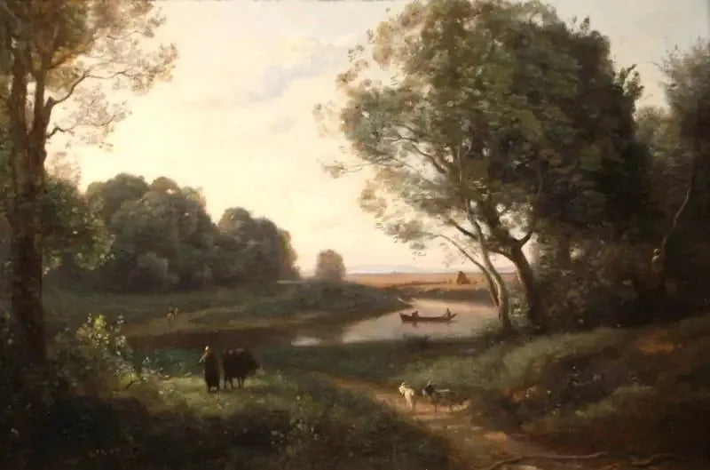Paisaje con personajes - Jean-Baptiste Camille Corot
