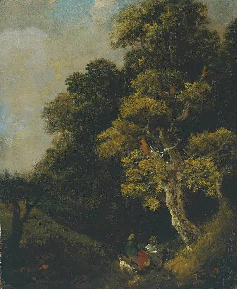 Paisaje con personajes bajo un árbol - Thomas Gainsborough
