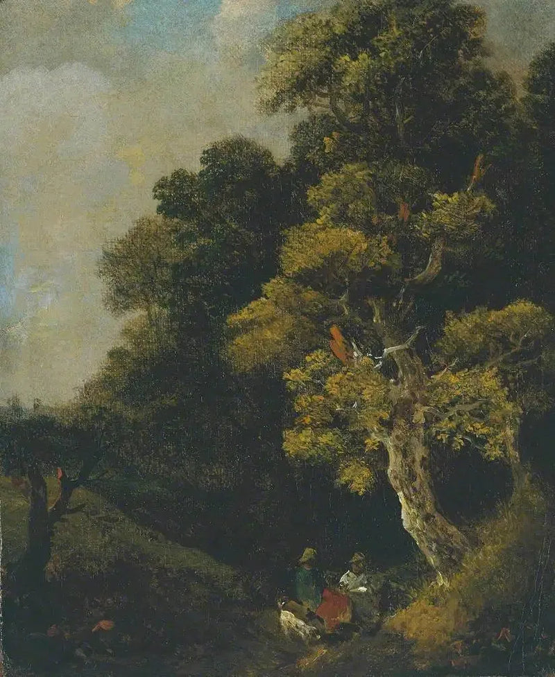 Paisaje con personajes bajo un árbol - Thomas Gainsborough