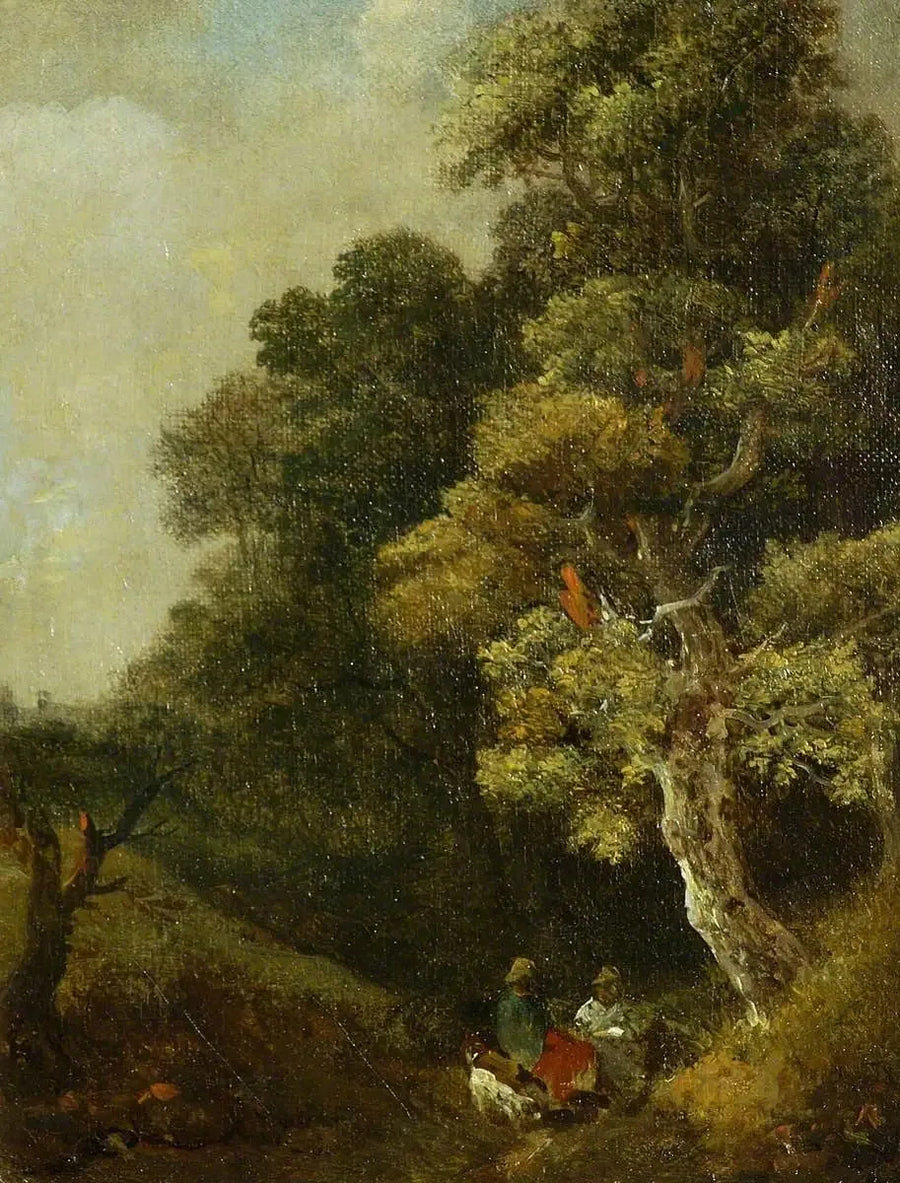 Paisaje con personajes bajo un árbol - Thomas Gainsborough