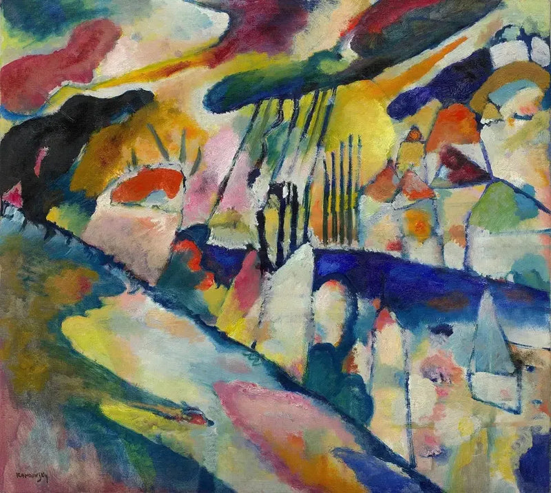 Paisaje con lluvia - Vassily Kandinsky