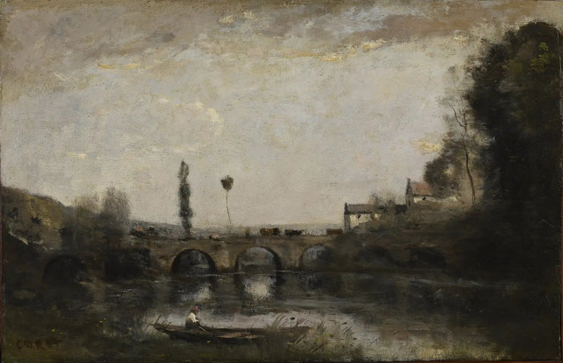 Paisaje con puente - Jean-Baptiste Camille Corot