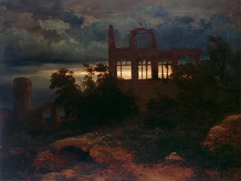 Paisaje con ruinas de castillo - Arnold Böcklin