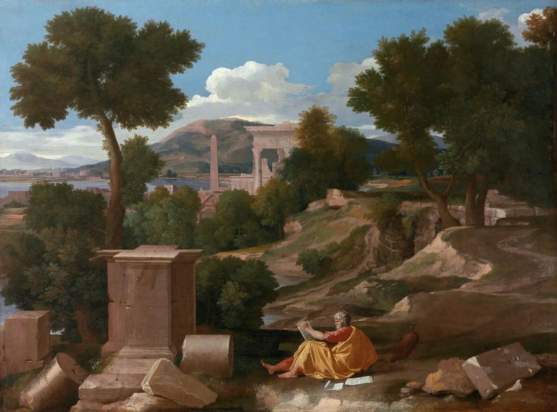 Paisaje con san Juan en Patmos - Nicolas Poussin