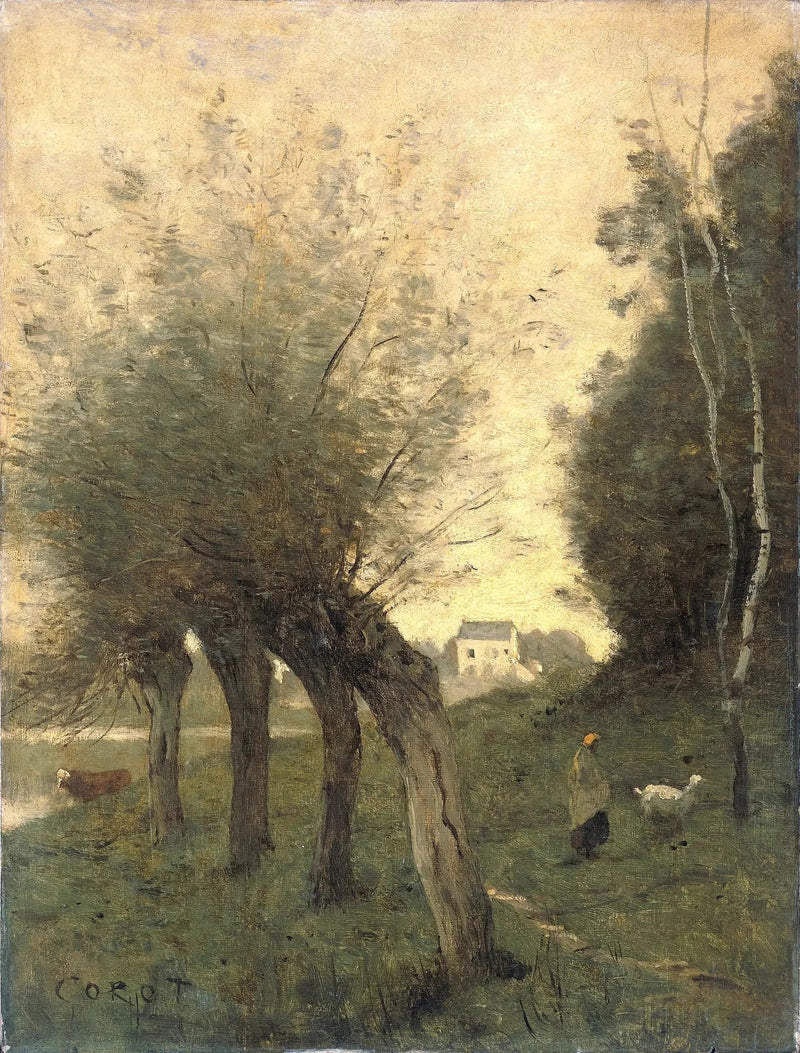 Paisaje con Sauces - Jean-Baptiste Camille Corot