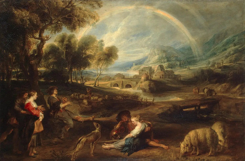 Paisaje con un arcoíris - Peter Paul Rubens