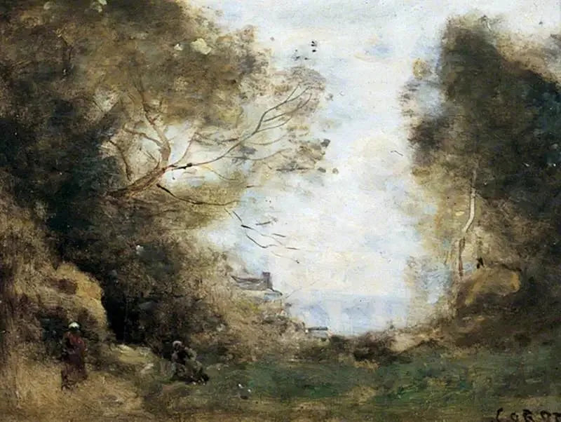 Paisaje con un bosque - Jean-Baptiste Camille Corot