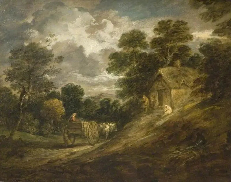 Paisaje con una cabaña y un carro - Thomas Gainsborough
