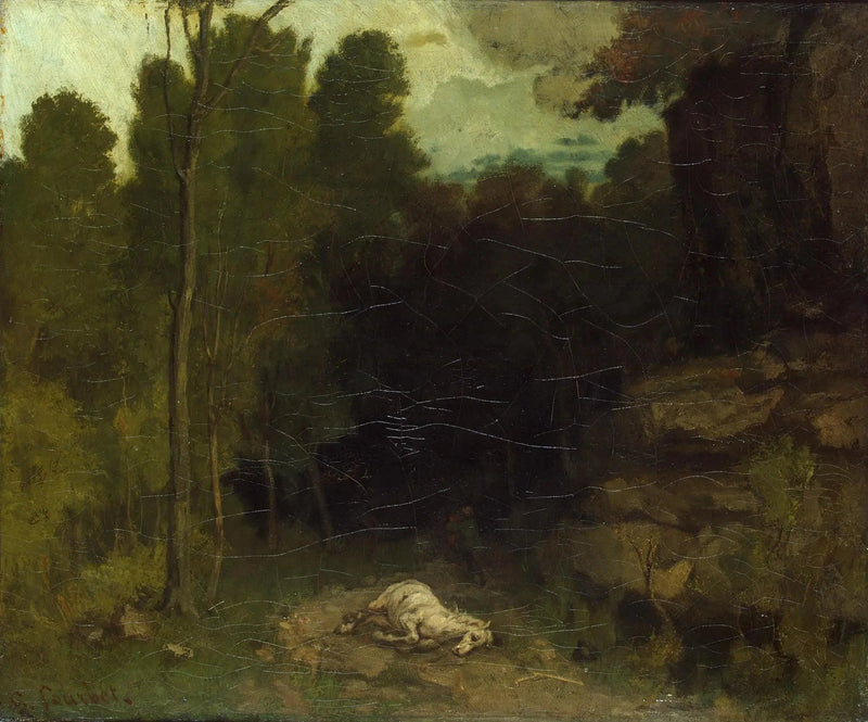 Paisaje con un caballo muerto - Gustave Courbet