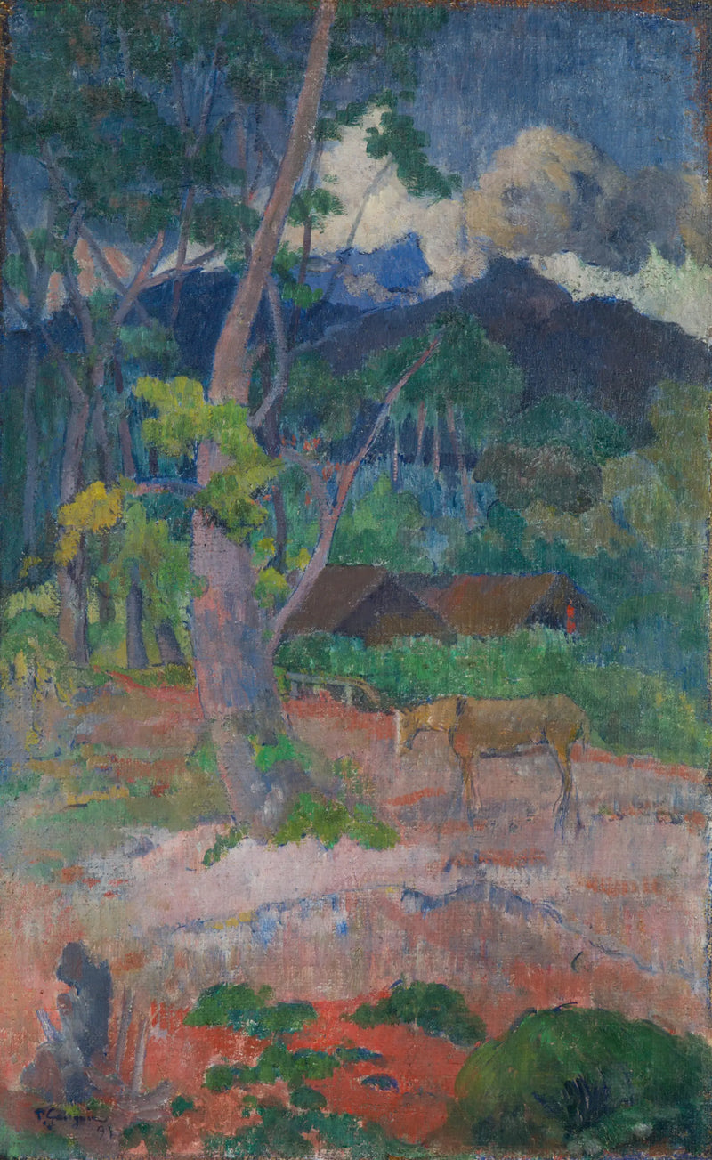 Paisaje con un caballo - Paul Gauguin