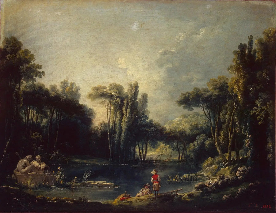 Paisaje con un estanque - François Boucher