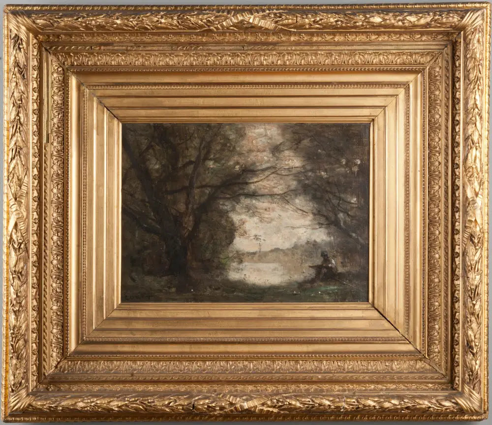 Paysage avec un garçon en train de dessiner - Jean-Baptiste Camille Corot image 1 reproduction d’œuvre d’art à l’huile