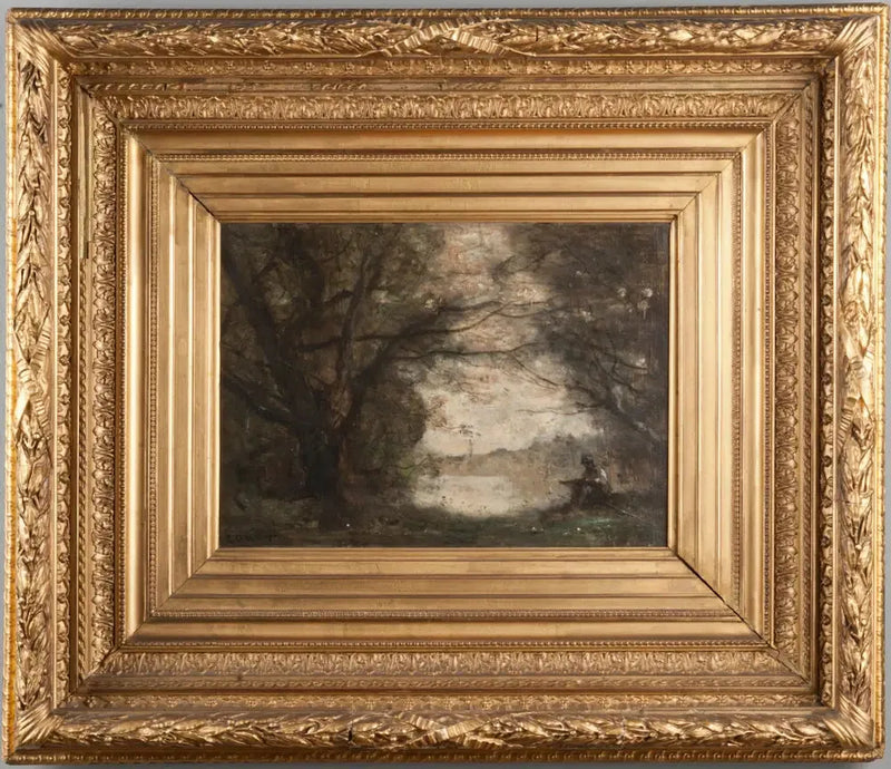 Paisaje con un niño dibujando - Jean-Baptiste Camille Corot