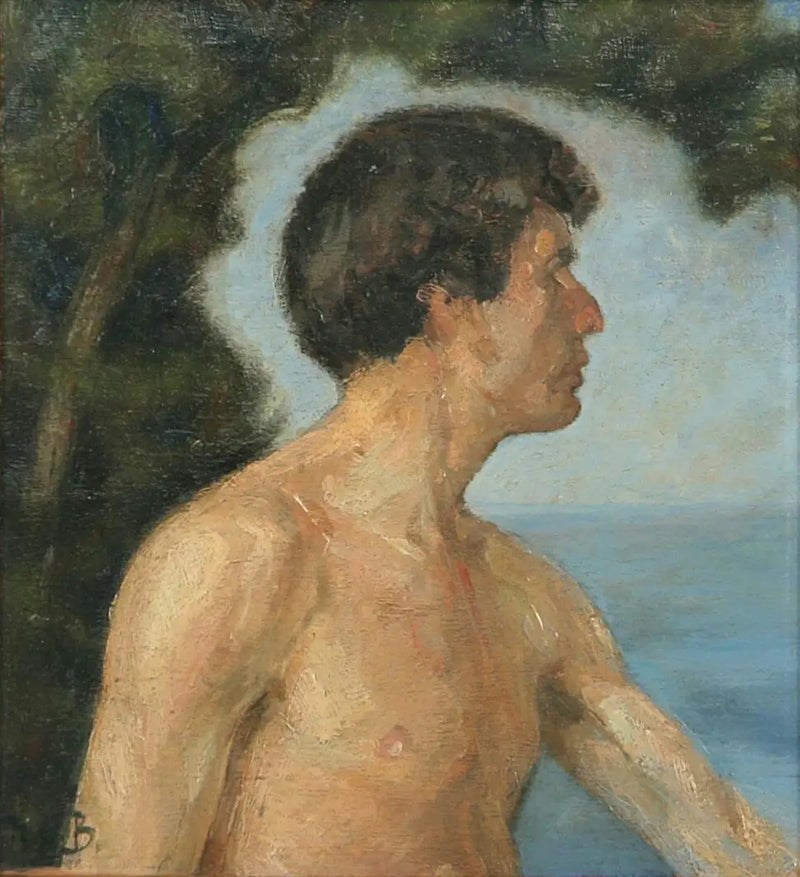 Paisaje con un hombre. - H. A. Brendekilde