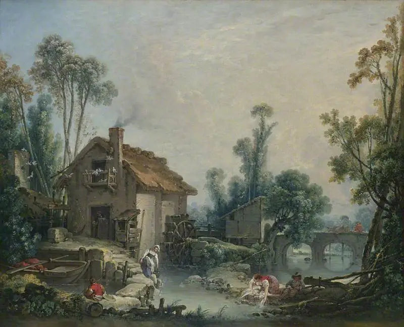 Paisaje con un molino de agua - François Boucher