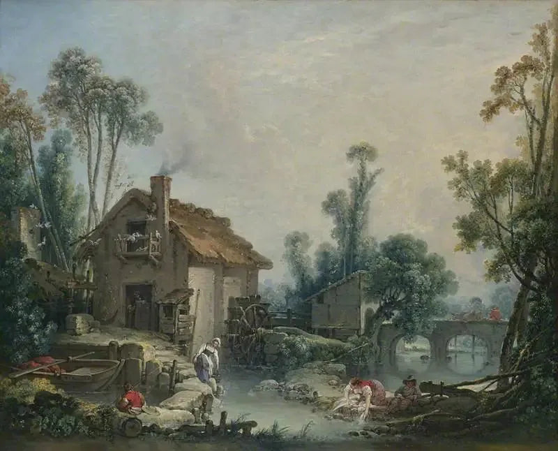 Paisaje con un molino de agua - François Boucher