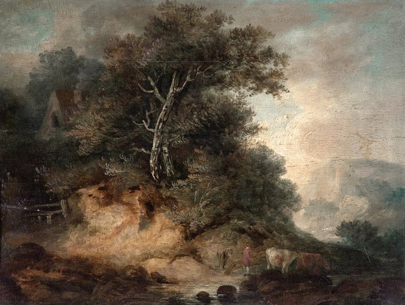 Paisaje con un campesino conduciendo ganado - Thomas Gainsborough