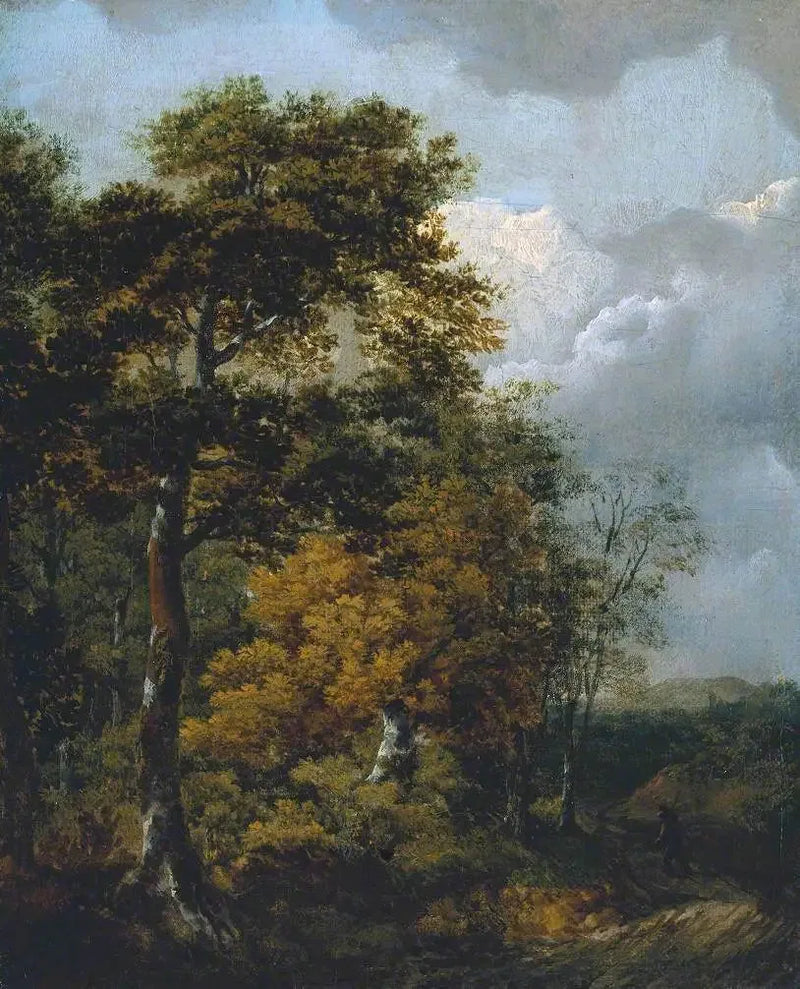 Paisaje con un campesino en un camino - Thomas Gainsborough