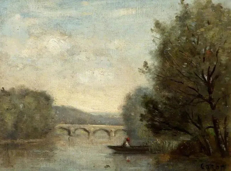 Paisaje con un puente - Jean-Baptiste Camille Corot
