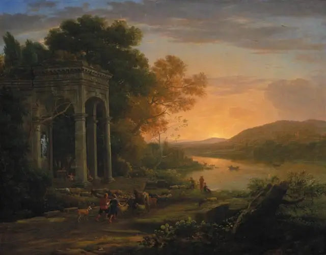 Paisaje con un templo de Baco - Claude Lorrain