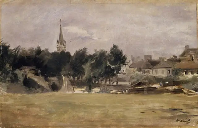 Paisaje con una iglesia de pueblo - Édouard Manet