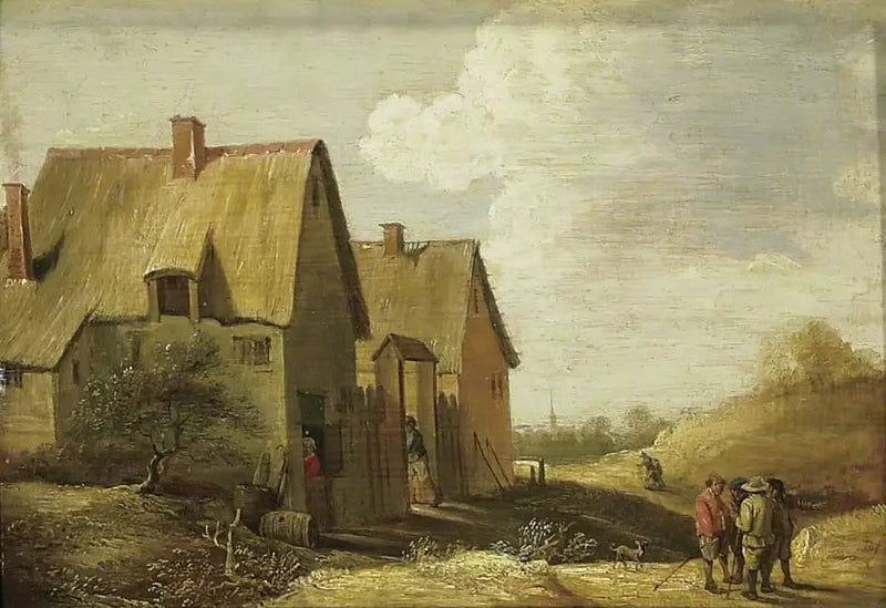 Paisaje con una granja y personajes - David Teniers el Joven