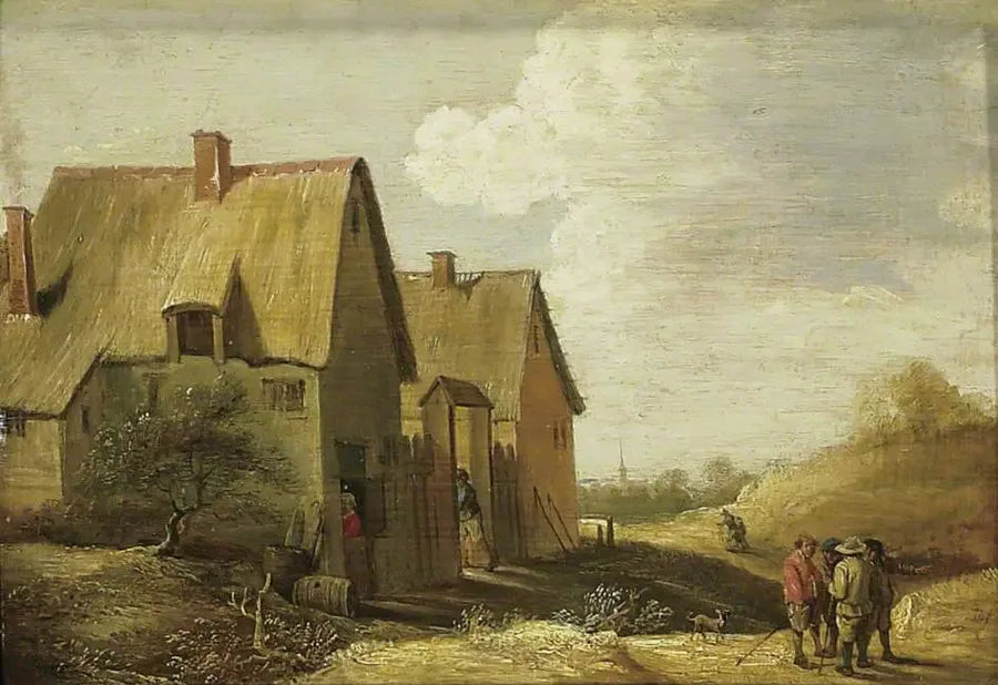 Paisaje con una granja y personajes - David Teniers el Joven