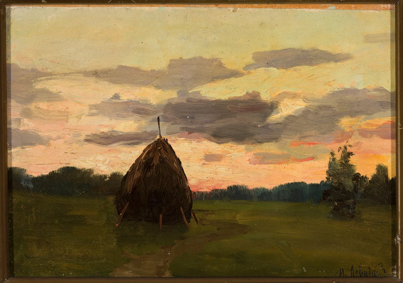 Paisaje con un pajar - Isaac Levitan