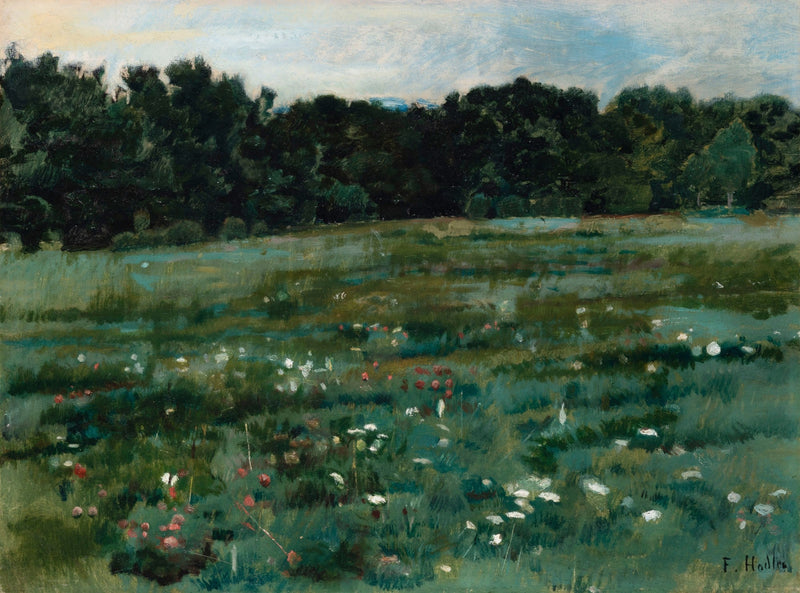 Paisaje con una pradera y el borde de un bosque - Ferdinand Hodler