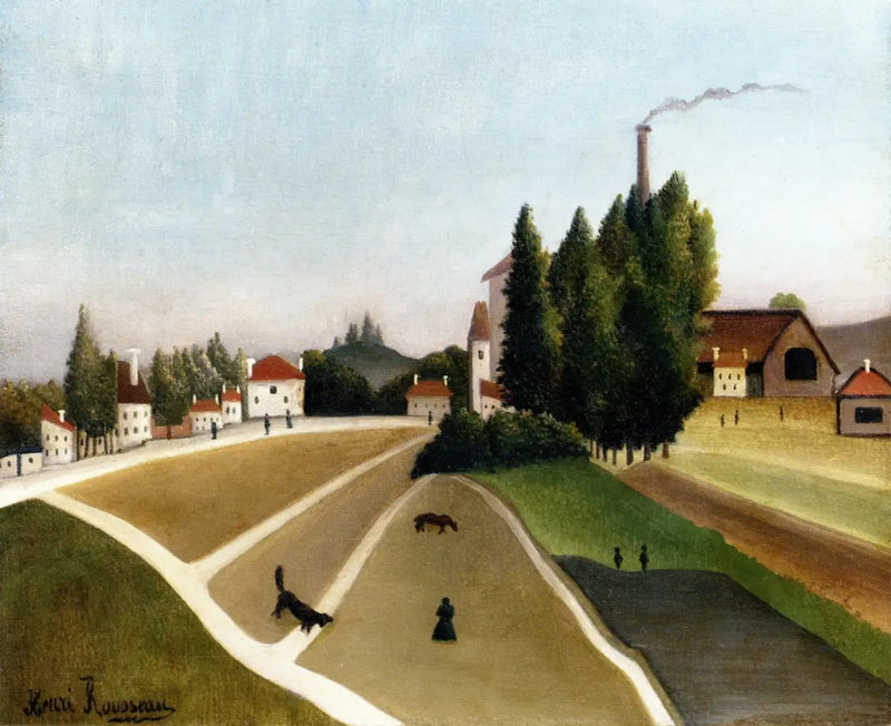 Paisaje con fábrica - Henri Rousseau