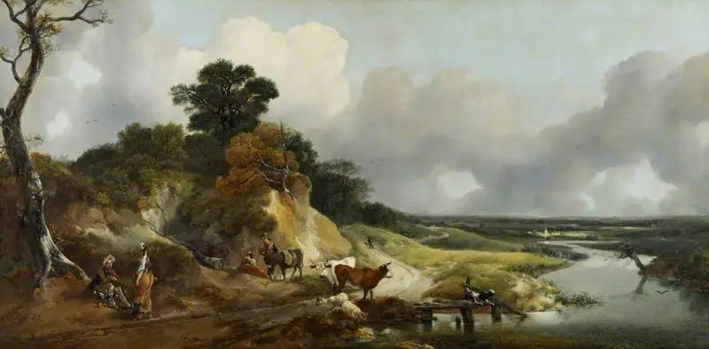 Paisaje con vista a un pueblo lejano - Thomas Gainsborough