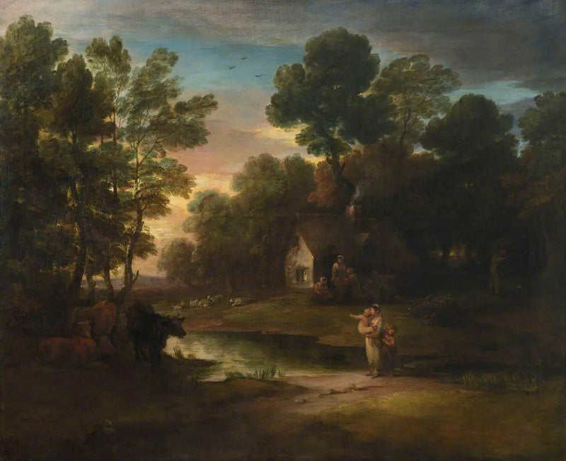 Paisaje boscoso con ganado junto a un estanque - Thomas Gainsborough