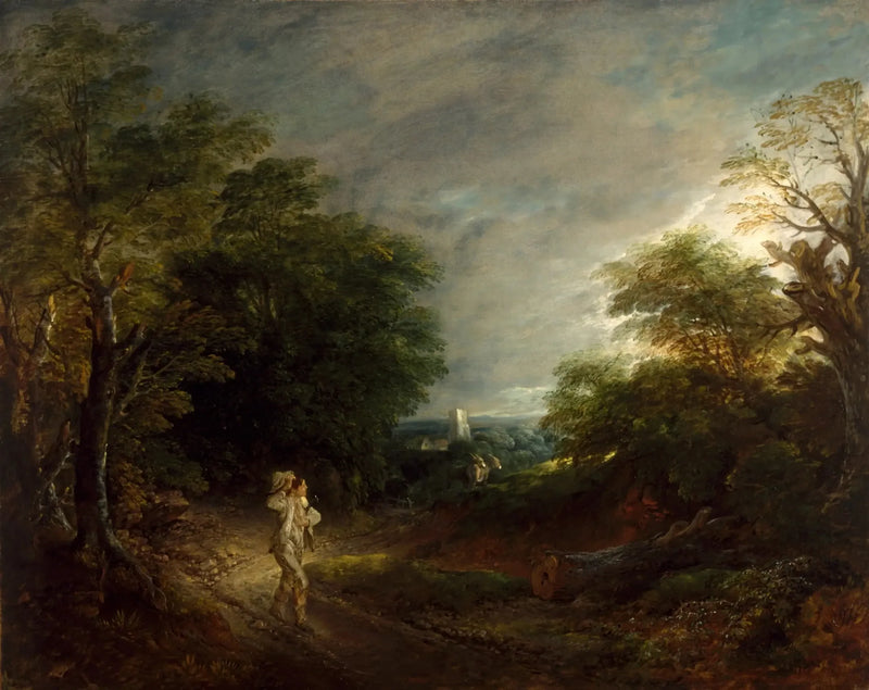 Paisaje boscoso con un leñador - Thomas Gainsborough