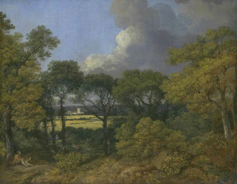 Paisaje boscoso con un campesino descansando - Thomas Gainsborough