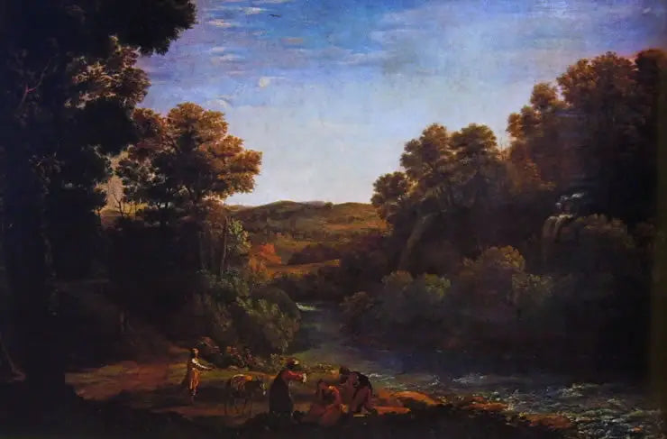 Paisaje boscoso con un arroyo - Claude Lorrain